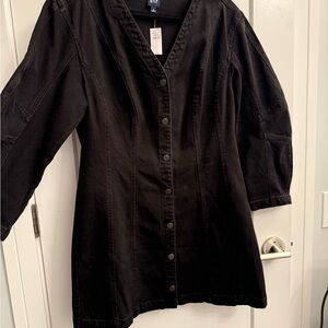 NWT Black Denim Barrel Sleeved Dress (L)